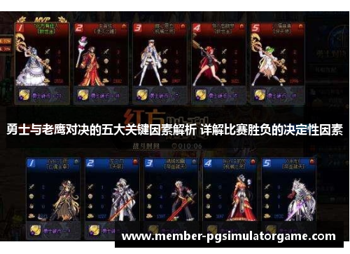 勇士与老鹰对决的五大关键因素解析 详解比赛胜负的决定性因素