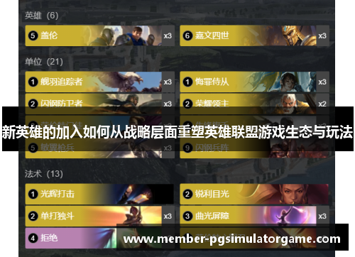 新英雄的加入如何从战略层面重塑英雄联盟游戏生态与玩法